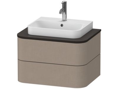 Dulap baza suspendat Duravit Happy D.2 Plus 65cm, cu 2 sertare, decor linen