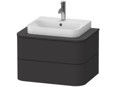 Dulap baza suspendat Duravit Happy D.2 Plus 65cm, cu 2 sertare, grafit super mat