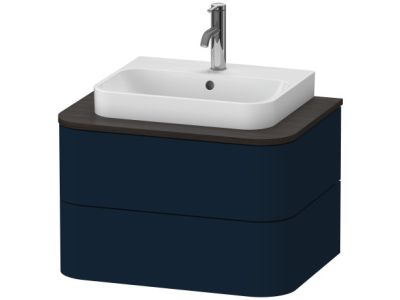 Dulap baza suspendat Duravit Happy D.2 Plus 65cm, cu 2 sertare, albastru inchis satinat mat