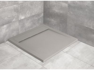 Cadita dus patrata slim Radaway Teos C 90x90x4cm, marmura, ciment
