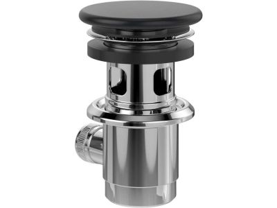 Ventil pop-up pentru lavoar cu preaplin Villeroy & Boch cu capac ceramic pure black