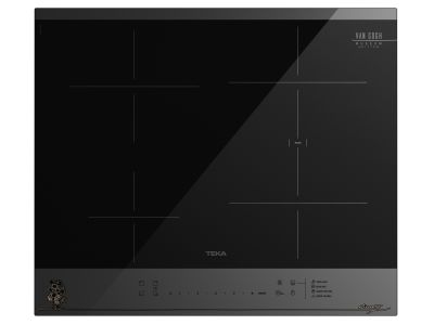 Plita inductie incorporabila Teka IBF 64-VGogh FXT BV 60 cm, 4 zone, cristal gri inchis & negru, editie speciala Van Gogh