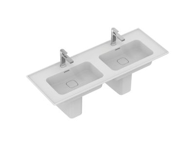 Lavoar dublu Ideal Standard Strada II 124cm, montare pe mobilier sau cu semipicior