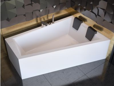 Cada baie asimetrica Besco Intima Duo 170x125cm, acril, orientare dreapta