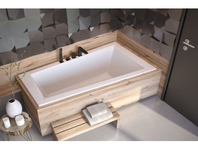 Cada baie asimetrica Besco Intima Slim 160x90cm, acril, orientare dreapta
