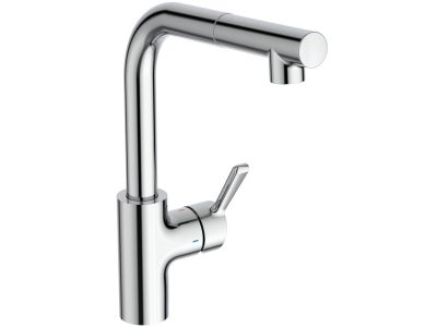 Baterie bucatarie Ideal Standard Ceralife cu dus extractibil, pipa tip L, crom