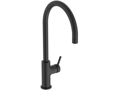 Baterie bucatarie Ideal Standard Ceraline Nuovo cu pipa tip C, negru mat
