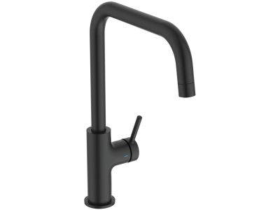Baterie bucatarie Ideal Standard Ceraline Nuovo cu pipa tip U, negru mat