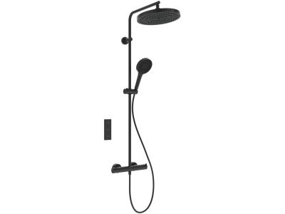 Coloana de dus Ideal Standard Ceratherm T125+ cu baterie termostatata, palarie cu 3 functii, telecomanda, negru mat