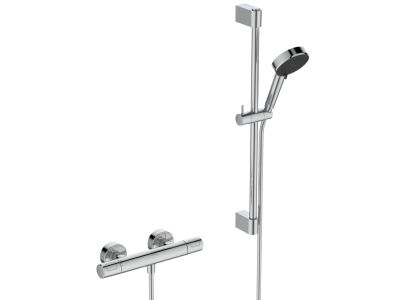 Baterie dus termostatata Ideal Standard Ceratherm T25 cu set de dus Alu+ 2jet cu bara 64cm, crom