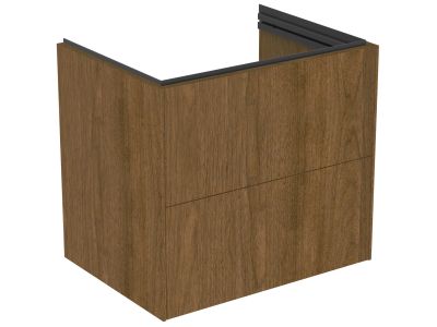 Dulap baza Ideal Standard Conca 60x44x55cm, cu 2 sertare, nuc inchis