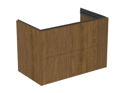 Dulap baza Ideal Standard Conca 80x44x55cm, cu 2 sertare, nuc inchis