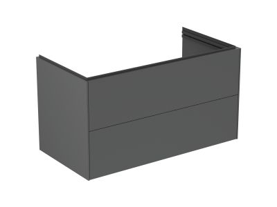 Dulap baza Ideal Standard Conca 100x50x55cm, cu 2 sertare, orientare dreapta, antracit mat