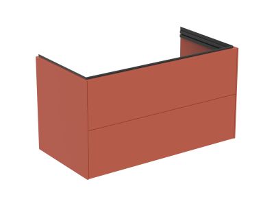 Dulap baza Ideal Standard Conca 100x50x55cm, cu 2 sertare, orientare dreapta, rosu mat