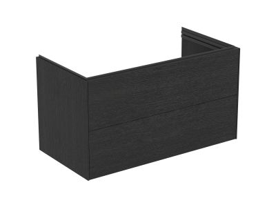 Dulap baza Ideal Standard Conca 100x50x55cm, cu 2 sertare, orientare dreapta, stejar inchis