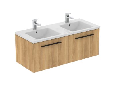 Dulap baza Ideal Standard i.Life B cu 2 sertare, 120x50.5x44cm, stejar natur