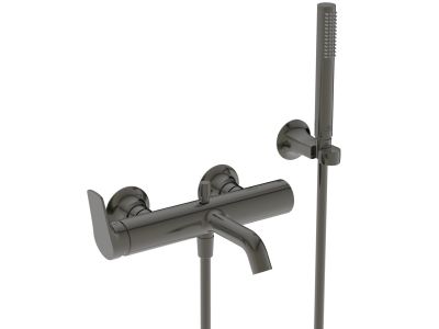 Baterie cada Ideal Standard La Dolce Vita cu set de dus inclus, gri magnetic