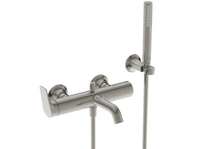 Baterie cada Ideal Standard La Dolce Vita cu set de dus inclus, silver storm