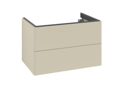 Dulap baza suspendat Villeroy & Boch Antao cu 2 sertare, 78.8x50.4cm, Silk Grey Matt