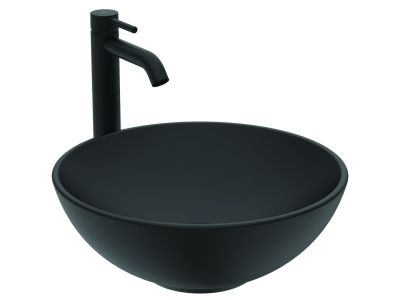 Lavoar rotund tip bol Ideal Standard Strada O 41x41cm, fara preaplin, montare pe blat, negru mat
