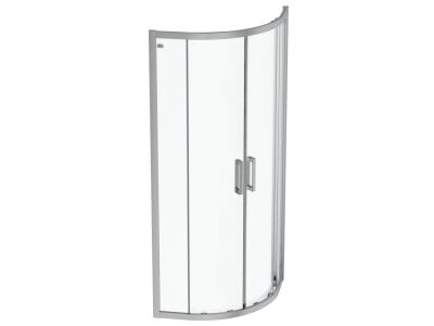 Cabina de dus semirotunda Ideal Standard Connect 2  80x80cm, usi culisante, sticla 6mm tratata IdealClean