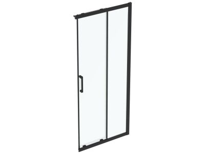 Usa de dus culisanta Ideal Standard Connect 2 90cm, sticla 6mm tratata IdealClean, profil negru mat