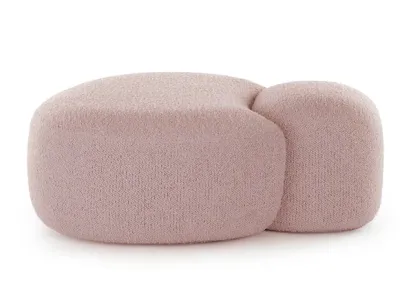 Pouf Kartell Aaland, design Patricia Urquiola, tapiterie boucle strech, roz
