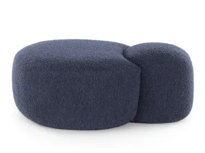 Pouf Kartell Aaland, design Patricia Urquiola, tapiterie boucle strech, albastru