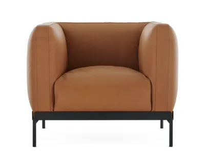 Fotoliu Kartell Asia Leather, design Piero Lissoni, maro