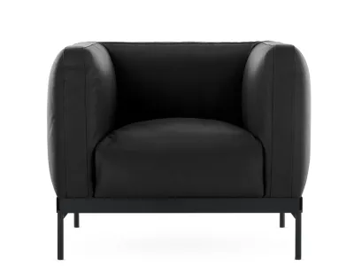 Fotoliu Kartell Asia Leather, design Piero Lissoni, negru