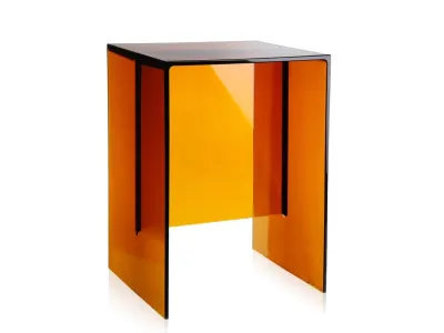 Taburet Kartell Max-Beam, design Ludovica & Roberto Palomba, 27x33cm, h 47cm, ambra transparent