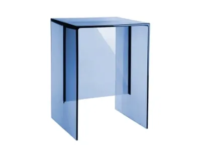Taburet Kartell Max-Beam, design Ludovica & Roberto Palomba, 27x33cm, h 47cm, sunset blue transparent