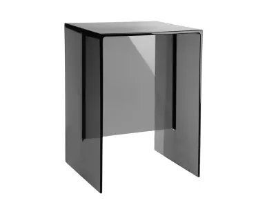 Taburet Kartell Max-Beam, design Ludovica & Roberto Palomba, 27x33cm, h 47cm, fume transparent