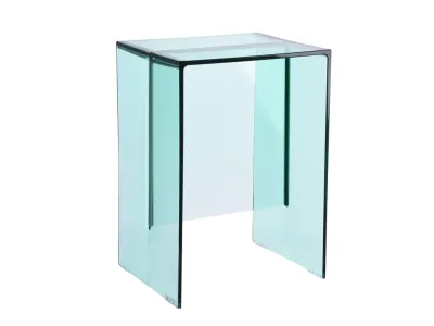 Taburet Kartell Max-Beam, design Ludovica & Roberto Palomba, 27x33cm, h 47cm, aquamarin transparent