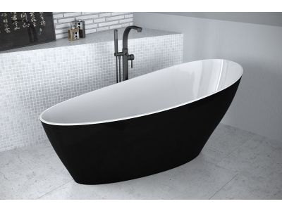 Cada freestanding Besco Keya Black & White 165x70cm, negru-alb