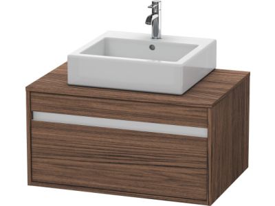 Dulap baza suspendat Duravit Ketho cu 1 sertar, 80x55cm, pentru lavoar pe blat, nuc inchis decor