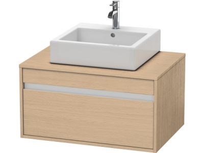 Dulap baza suspendat Duravit Ketho cu 1 sertar, 80x55cm, pentru lavoar pe blat, stejar natur