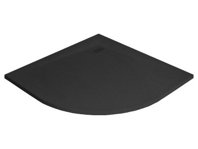 Cadita dus semirotunda slim Radaway Kyntos A 100x100x3cm, marmura, antracit