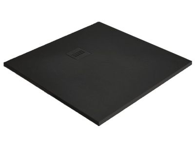 Cadita dus patrata slim Radaway Kyntos C 100x100x3cm, marmura, negru