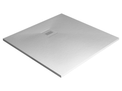 Cadita dus patrata slim Radaway Kyntos C 100x100x3cm, marmura, alb