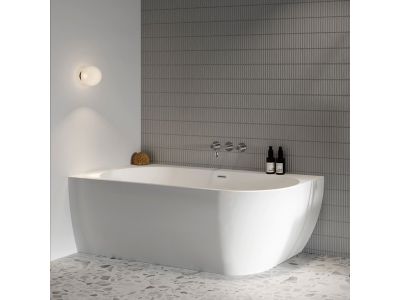 Cada freestanding Ravak Freedom Corner L 170x80cm, montare pe colt stanga, ventil si preaplin crom, alb