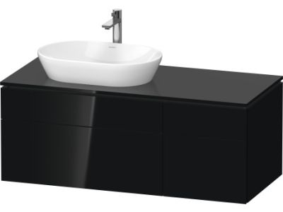 Dulap baza suspendat Duravit L-Cube 122x55cm, negru lucios