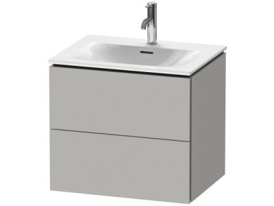 Dulap baza suspendat Duravit L-Cube 620x481mm, cu doua sertare, gri ciment mat