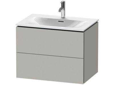 Dulap baza suspendat Duravit L-Cube 720x481mm, cu doua sertare, gri ciment mat