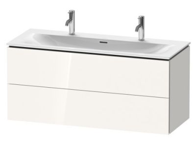 Dulap baza Duravit L-Cube cu doua sertare, 122x48cm, alb lucios