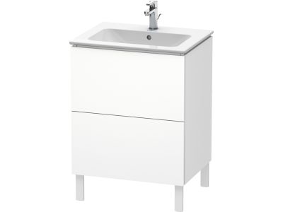 Dulap baza pe pardoseala Duravit L-Cube cu doua sertare, 62cm, alb décor mat