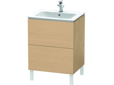Dulap baza pe pardoseala Duravit L-Cube cu doua sertare, 62cm, stejar natur