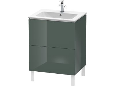 Dulap baza pe pardoseala Duravit L-Cube cu doua sertare, 62cm, gri Dolomiti lucios