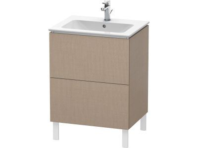 Dulap baza pe pardoseala Duravit L-Cube cu doua sertare, 62cm, linen decor