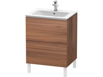 Dulap baza pe pardoseala Duravit L-Cube cu doua sertare, 62cm, nuc natur decor
